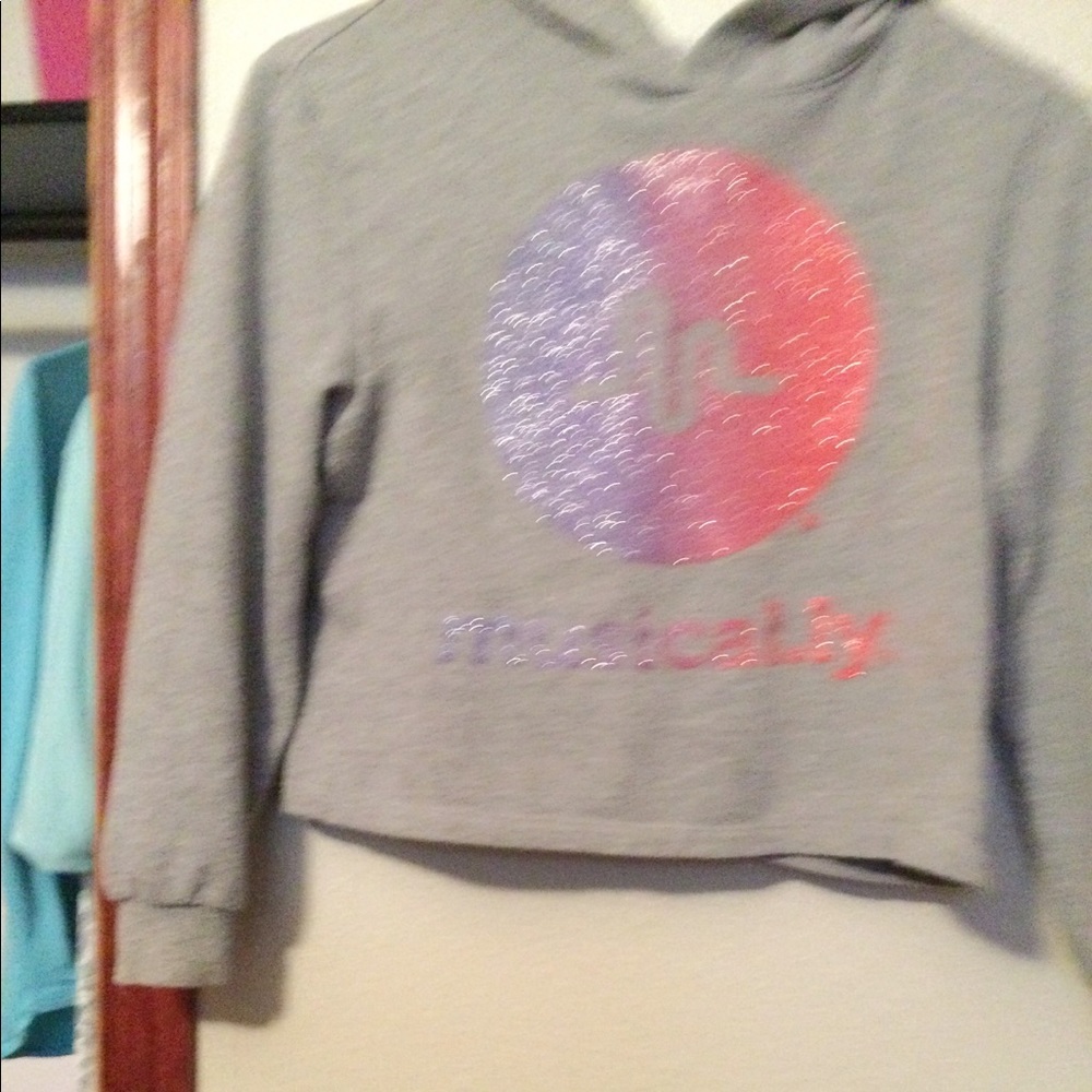 Musically crop top hoodie, L in kids size